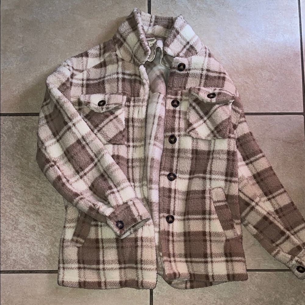 Plaid Button-Up Jacket